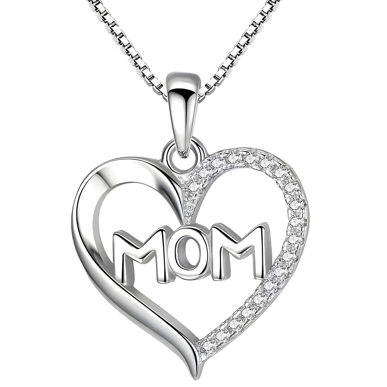Ogrlica Mom Heart - Srebrna KP28757