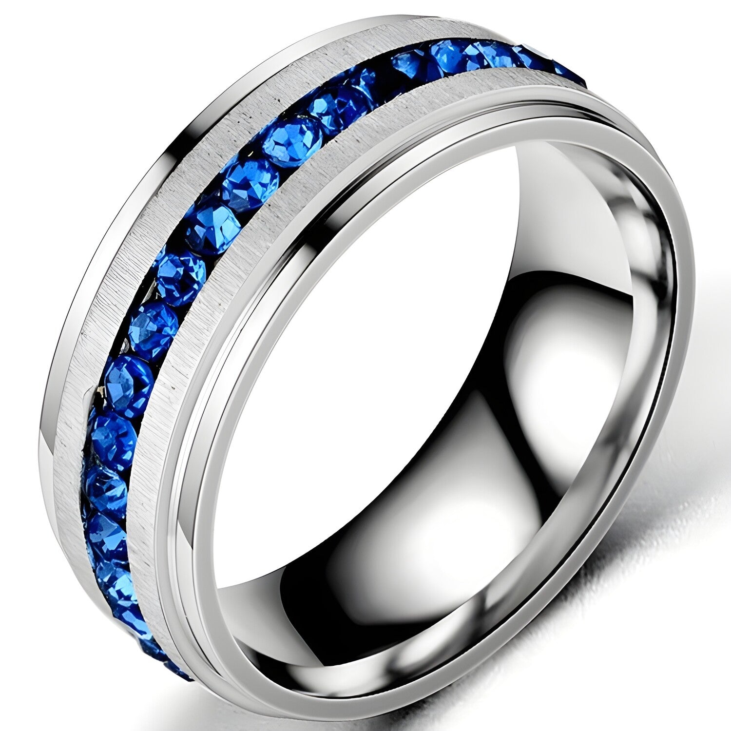 Prsten NO-17168 - Srebrna / Plava / 59mm KP17168