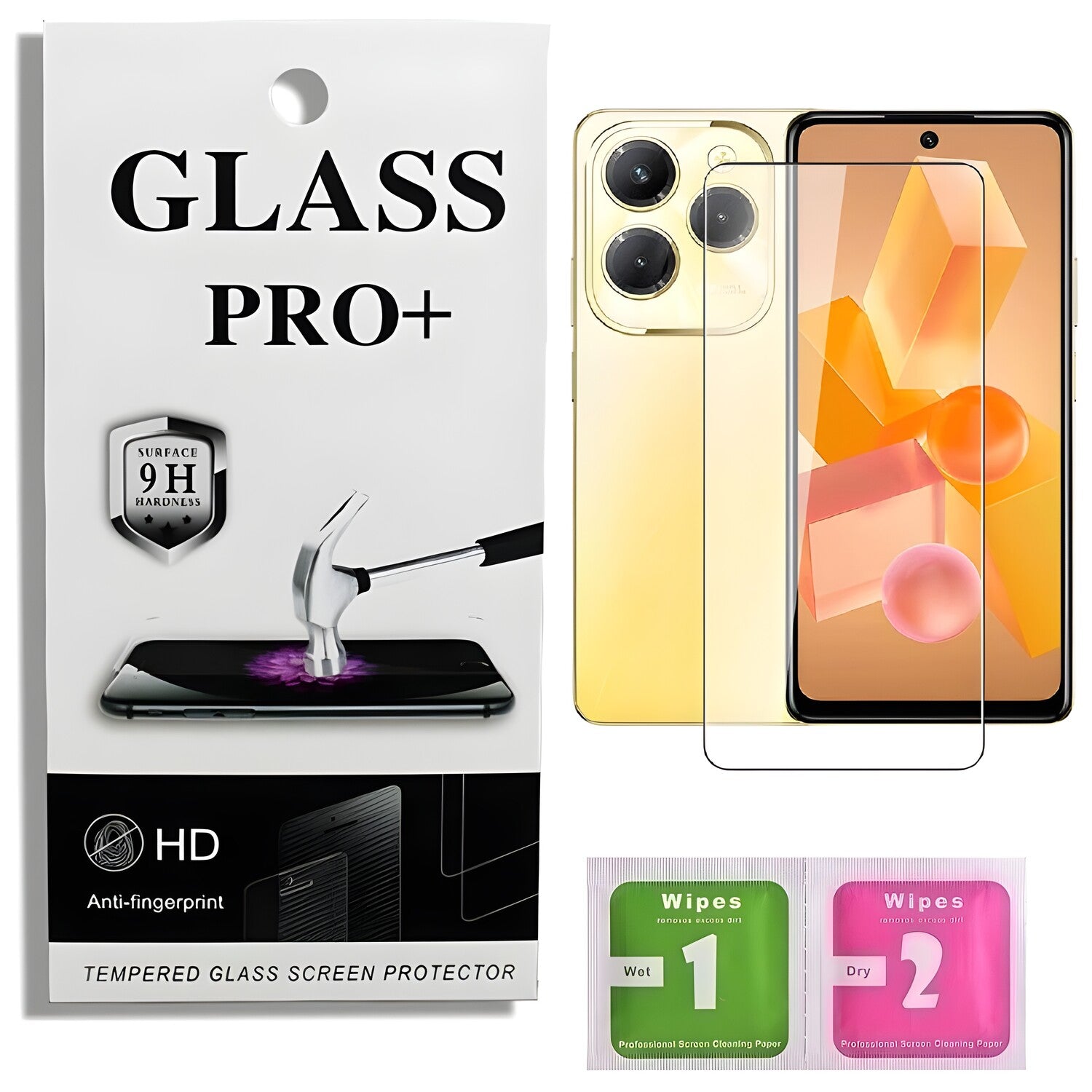 Prémično zaštitno staklo 9D Izmael za Infinix Hot 40 - Prozirna KP33680