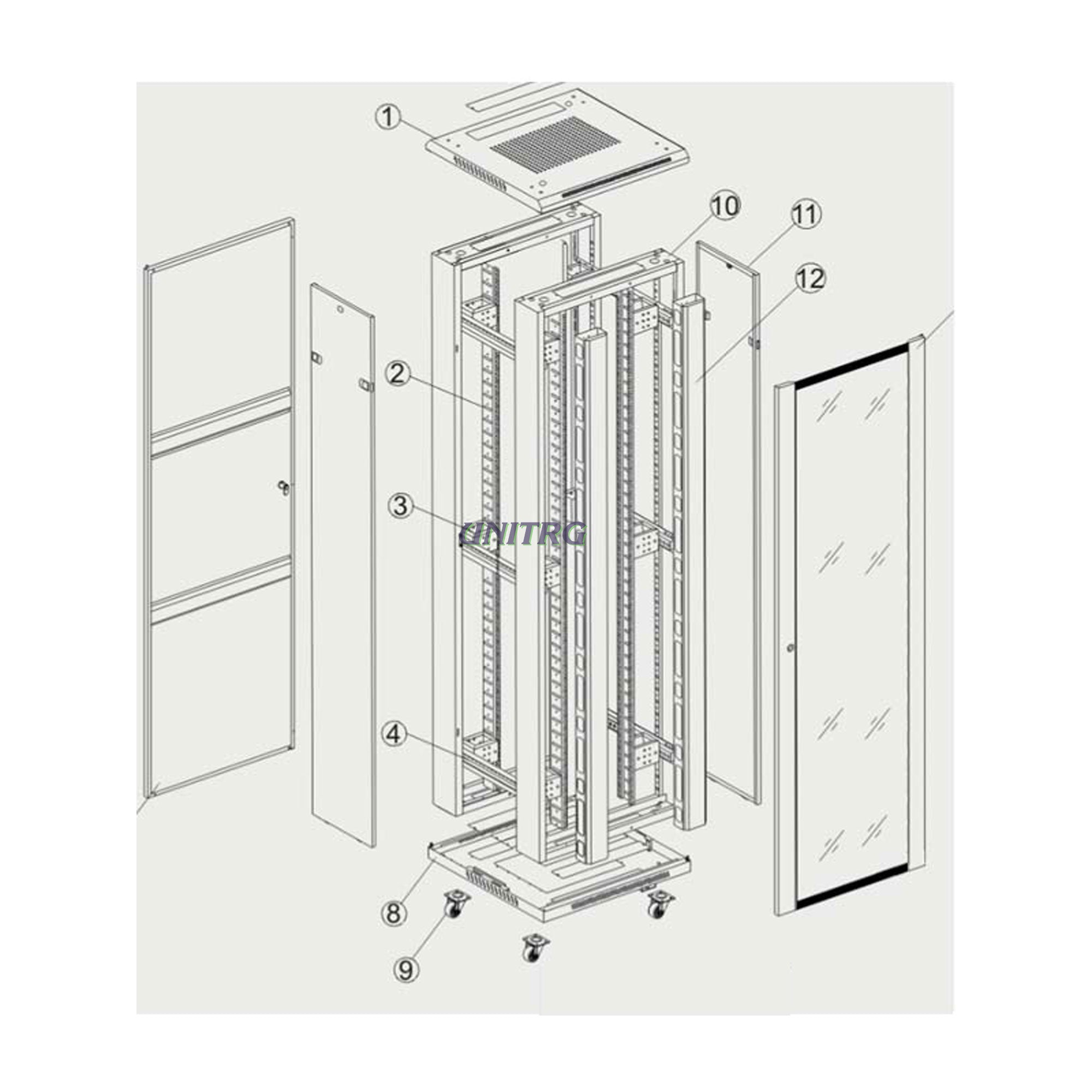 Ormar samostojeći komunikacijski T2 42U 800x800 G7