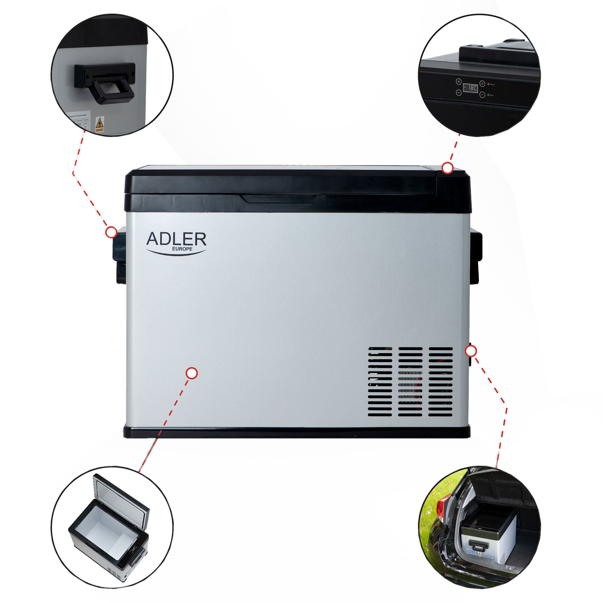 Prijenosni hladnjak AD 8077 40L, kompresor, +20°C to -20°C
