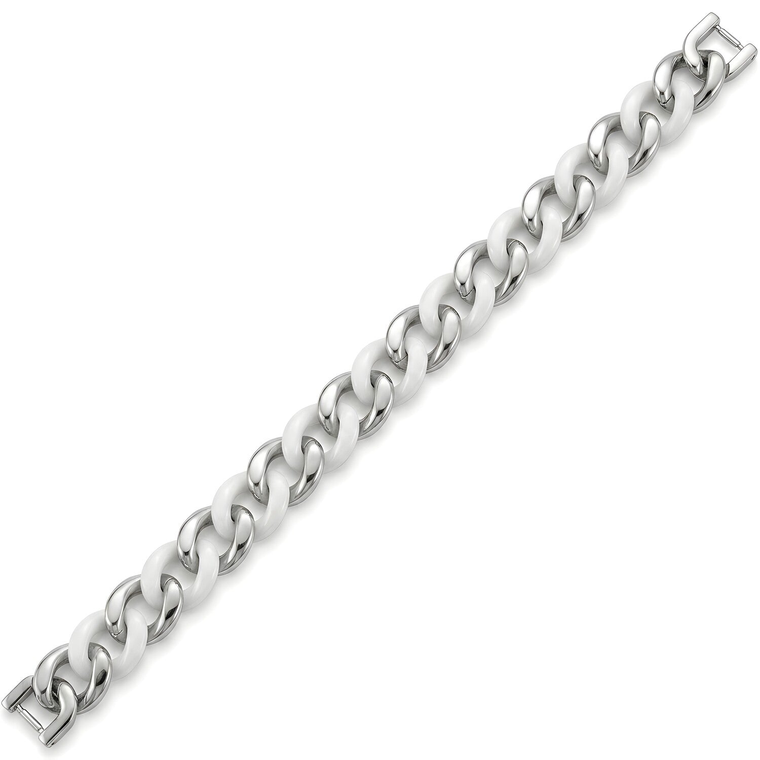 Muška narukvica MB - 40744 - Srebrna / Bijela / 21,5cm KP40744