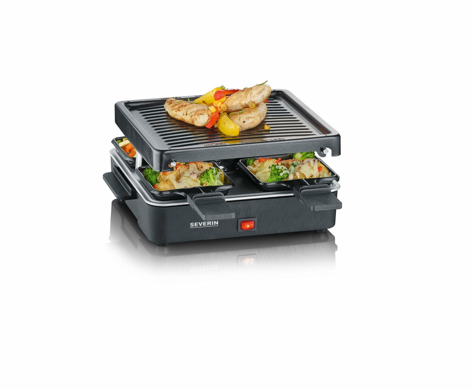 Severin Raclette Party Grill s 4 mini tava, RG 2370