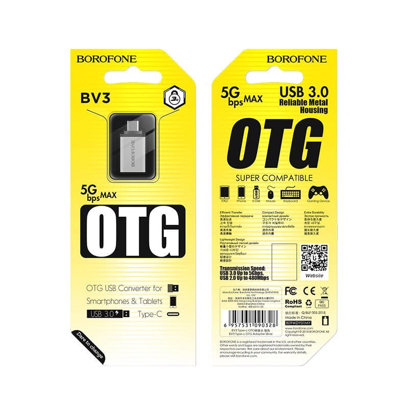 BOROFONE ADAPTER BV3 OTG - USB NA TYPE C