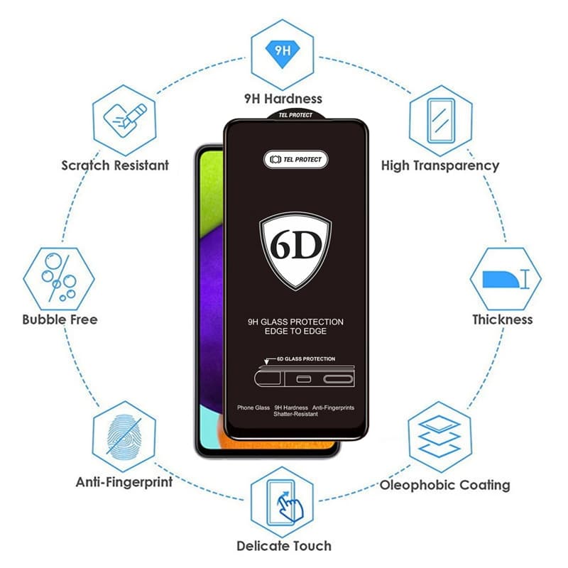 FULL GLUE 6D KALJENO STAKLO ZA SAMSUNG GALAXY S22/S23 BLACK (SA OTKLJUČAVANJEM OTISKOM PRSTIJU)