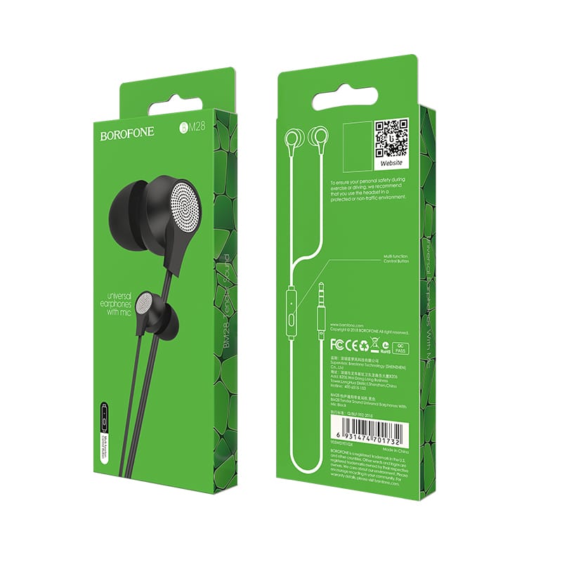 Borofone slušalice BM28 Tender Sound s mikrofonom crne