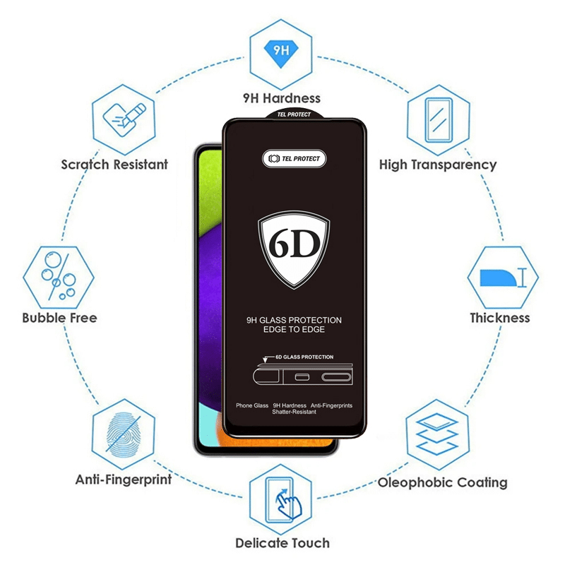 Full Glue 6D kaljeno staklo za XIAOMI REDMI NOTE 14 PRO PLUS/14 PRO crno