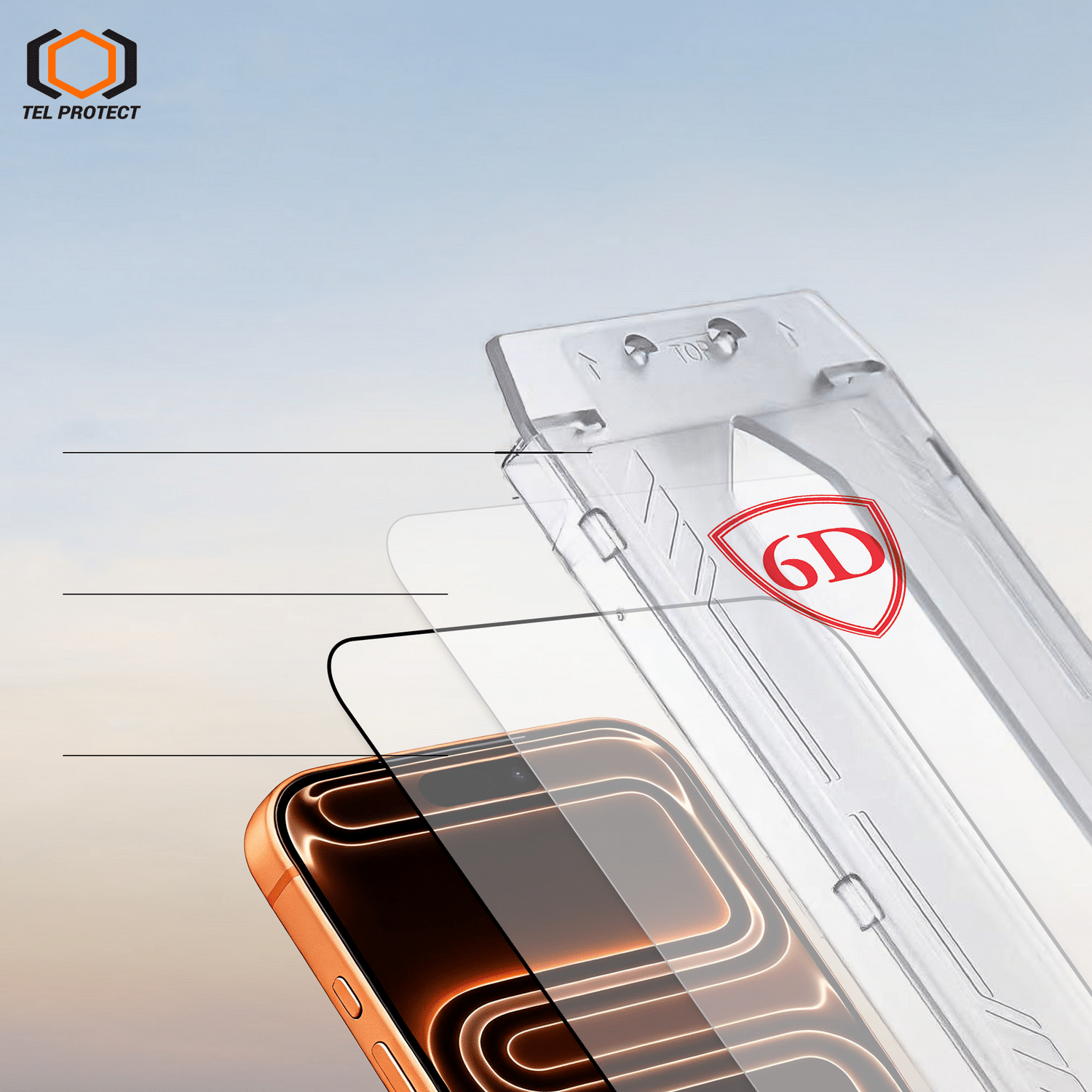 Tel Protect Dust-Free Easy Fit Full Glue 6D kaljeno staklo za iPhone 17 Pro crno - 2 komada