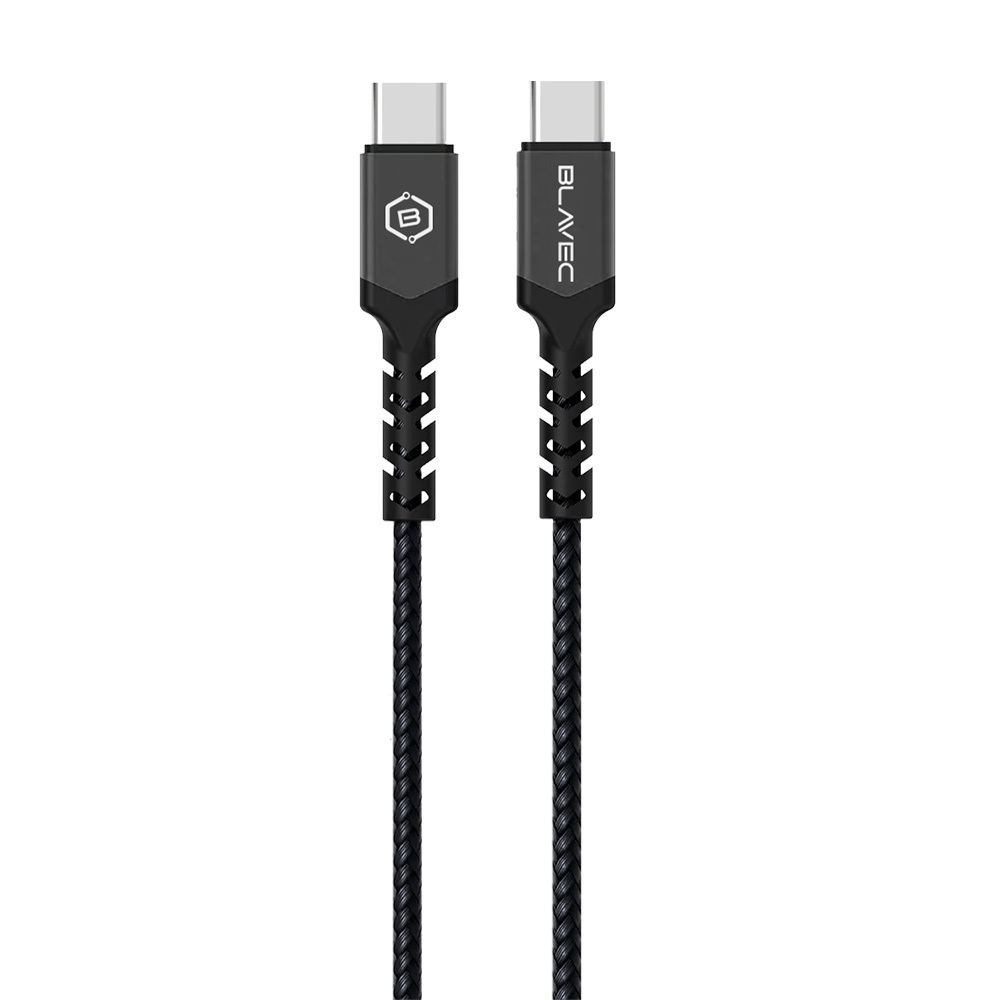 Blavec kabel Raptor pleteni - Tip C na Tip C - PD 60W 3A 25 cm Apple CarPlay/Android Auto