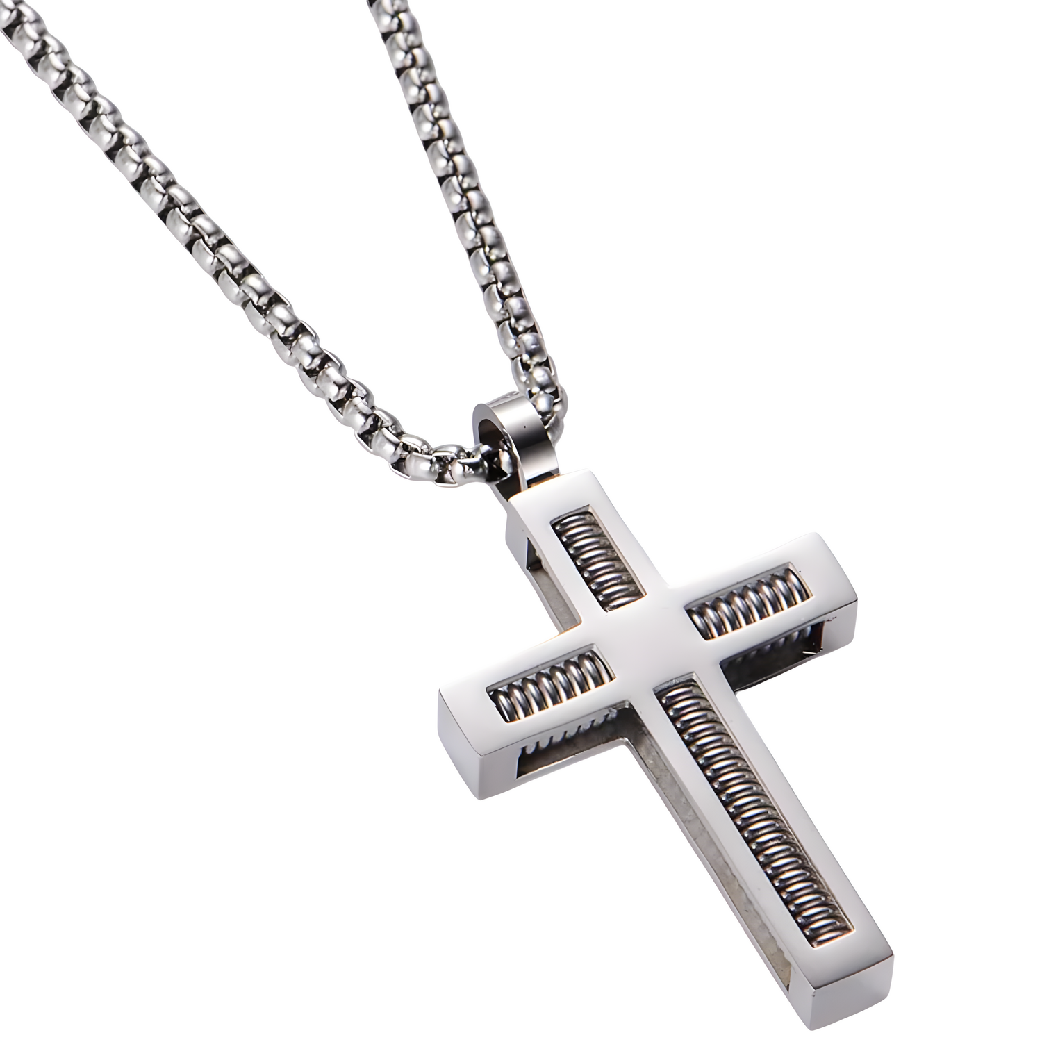 Ogrlica TW-34105 Cross - Srebrna KP34105