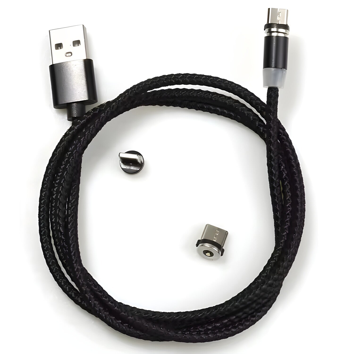 USB punjački kabel 3u1 s magnetskim konektorima - Crna KP30706