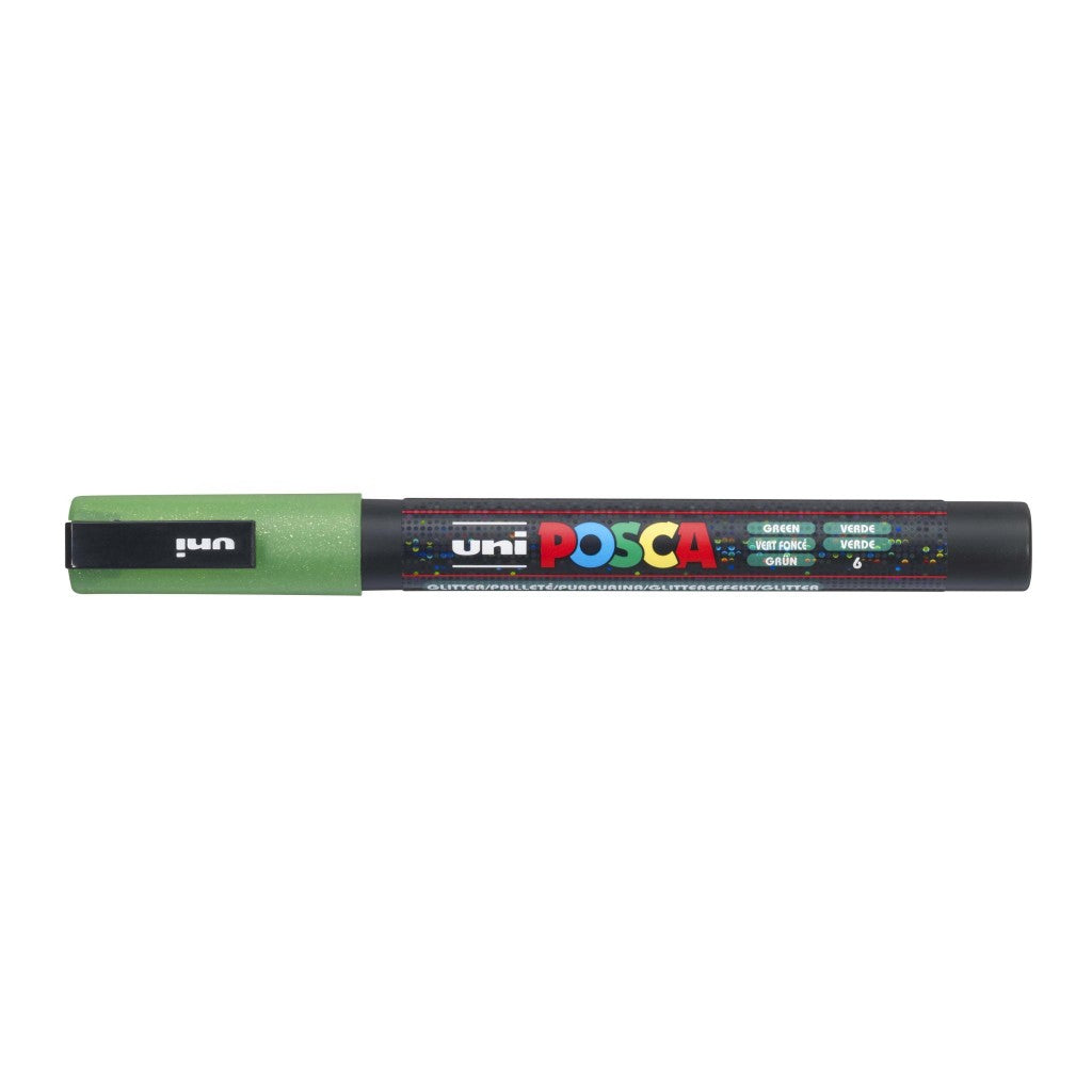 Marker Uni pc-3ml Posca glitter zeleni