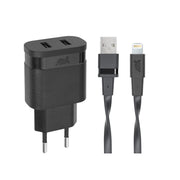 Punjač zidni RivaPower VA4125 BD2 Black 3,4A / 2xUSB + kabel MFi Lightning 1.2m