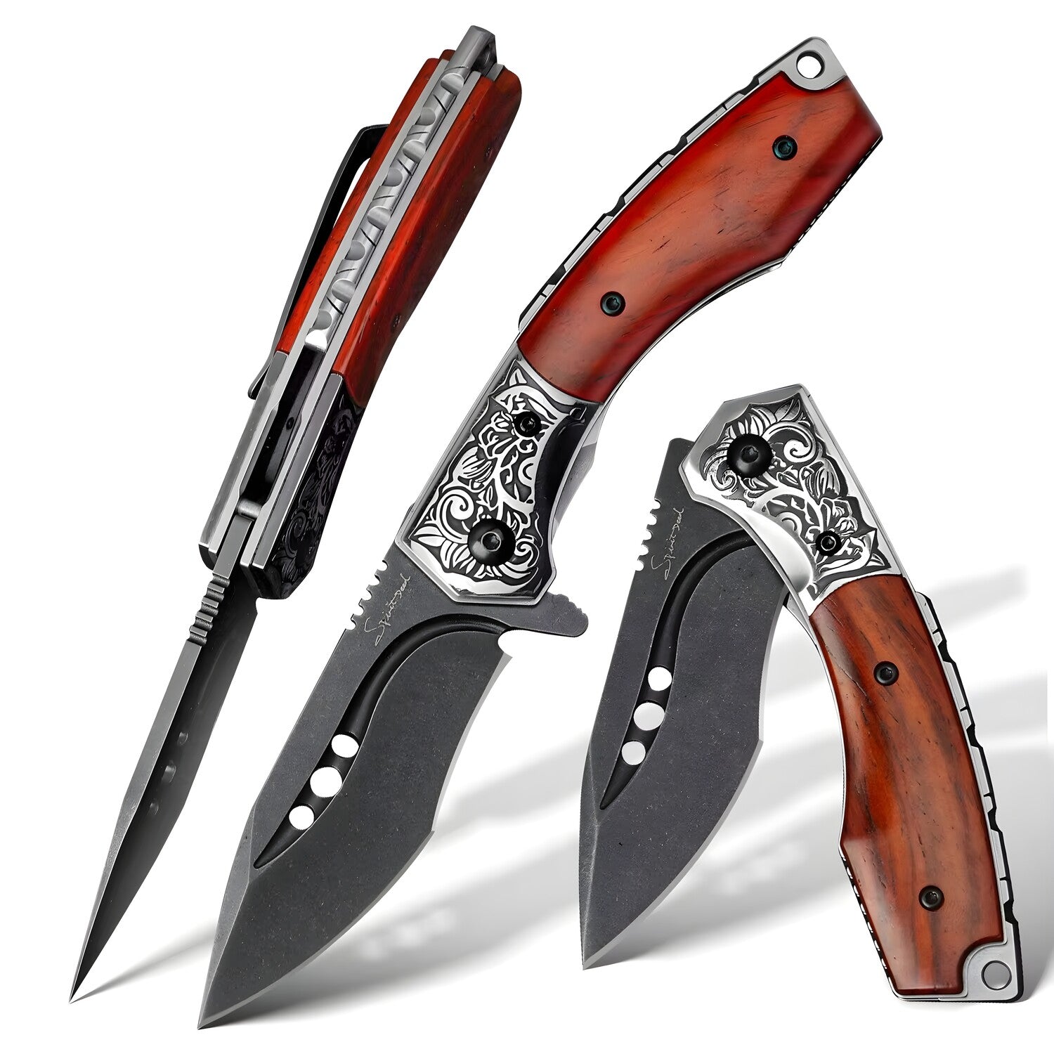 Lovački sklopivi nož HARAHU WA-31652 - Smeđa / Crna KP31652