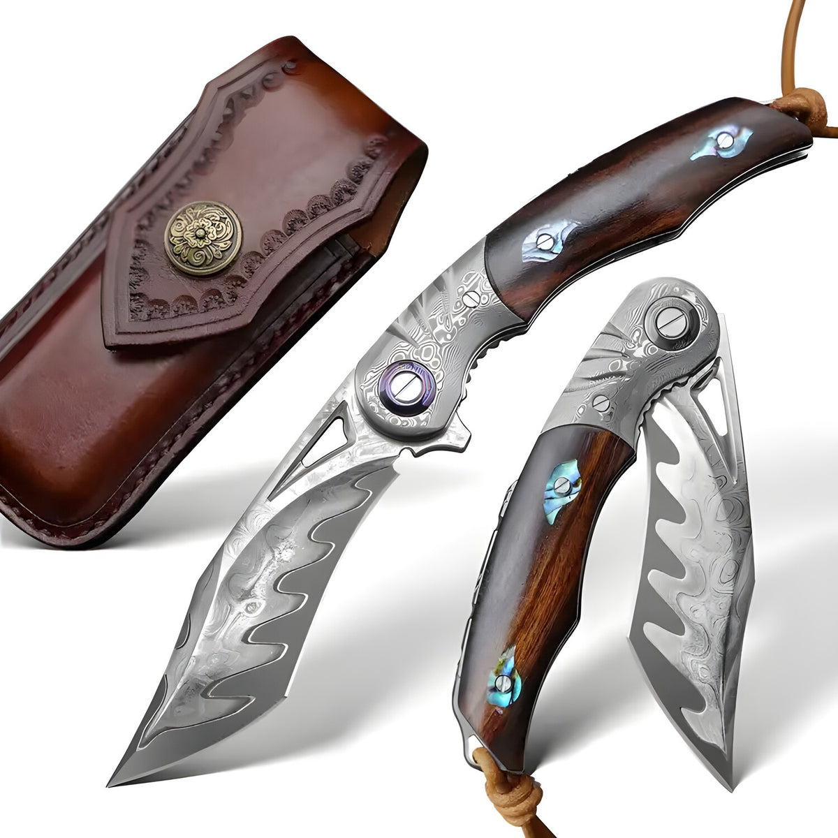 Lovački sklopivi nož HARAHU YU-29044 - Smeđi KP29044
