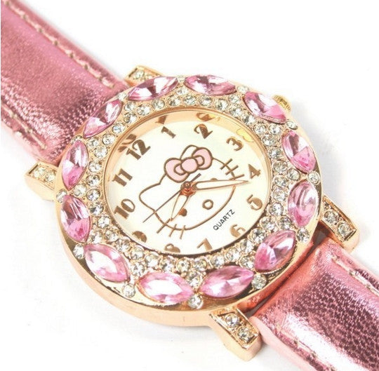 Hello Kitty dječji sat sa cirkonima u bijeloj ili rozoj boji